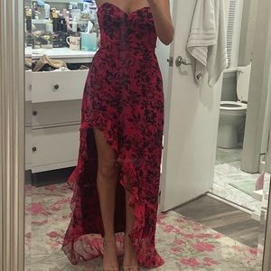 Amanda uprichard pink floral dress (black detailing)